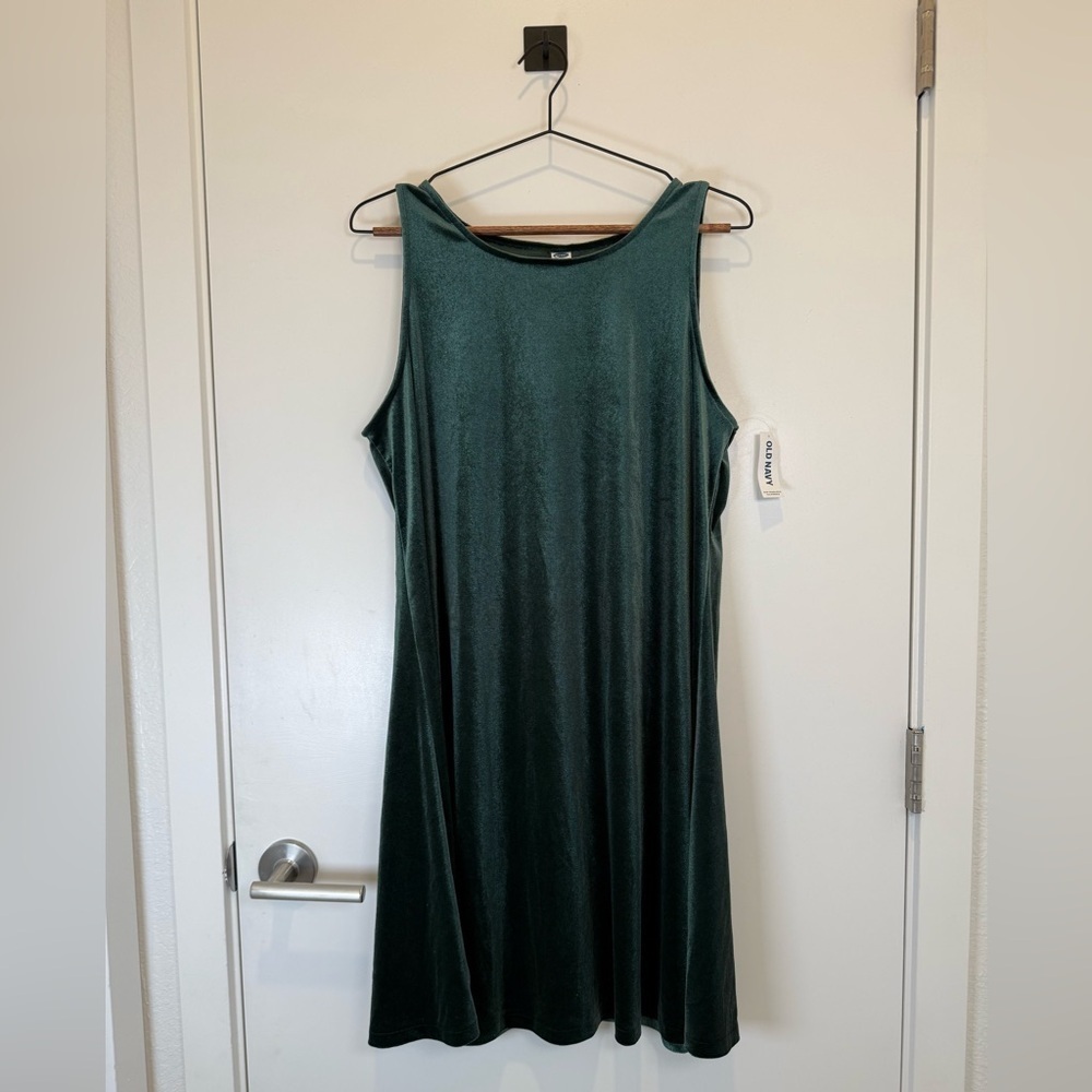 NWT Old Navy Dark Green Velvet Mini Dress